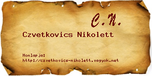 Czvetkovics Nikolett névjegykártya