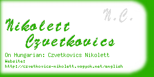 nikolett czvetkovics business card